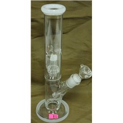 CLEAR/ WHITE GLASS 12" WATER BONG