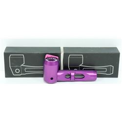 2PK OF HEAVY DUTY METAL AND GLASS PIPES; PURPLE