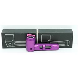 2PK OF HEAVY DUTY METAL AND GLASS PIPES; PURPLE