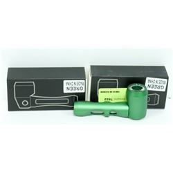 2PK OF HEAVY DUTY METAL AND GLASS PIPES; GREEN
