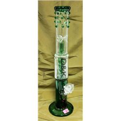 GREEN/ GLASS 17.5" D&K WATER BONG