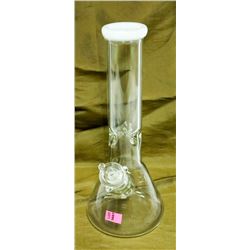 WHITE/ GLASS 12" STRAIGHT BONG