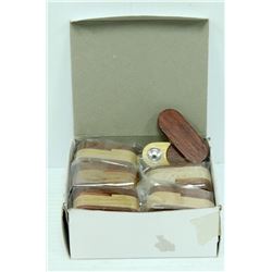 BOX OF 12 TWO TONE WOODEN PIPES *MUST BE 18+