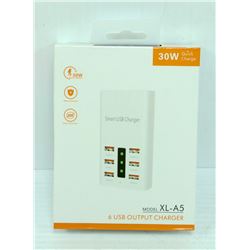 30W QUICK CHARGE 6 USB OUTPUT CHARGER- NEW IN