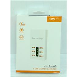 30W QUICK CHARGE 6 USB OUTPUT CHARGER- NEW IN
