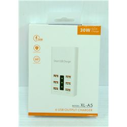 30W QUICK CHARGE 6 USB OUTPUT CHARGER- NEW IN