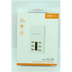 30W QUICK CHARGE 6 USB OUTPUT CHARGER- NEW IN