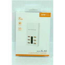 30W QUICK CHARGE 6 USB OUTPUT CHARGER- NEW IN