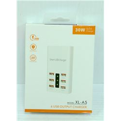 30W QUICK CHARGE 6 USB OUTPUT CHARGER- NEW IN