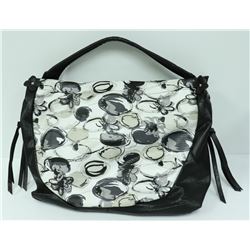 SA LARGE BLACK/ WHITE FLORAL LADIES DESIGNER