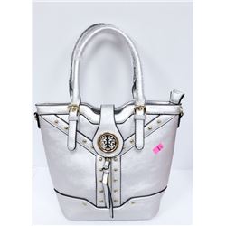 B.LUSH SILVER METALLIC / GOLD STUDDED DBL POCKET