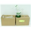 Image 1 : 2PK SMALL GREEN GLASS BONGS *MUST BE 18+ TO BID*