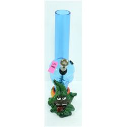ACRYLIC POT LEAF BONG; BLUE *MUST BE 18+ TO BID*