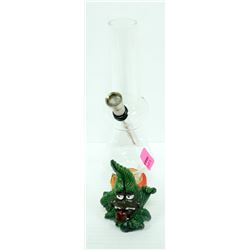 ACRYLIC POT LEAF BONG;CLEAR  *MUST BE 18+ TO BID*