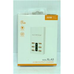 30W QUICK CHARGE 6 USB OUTPUT CHARGER- NEW IN