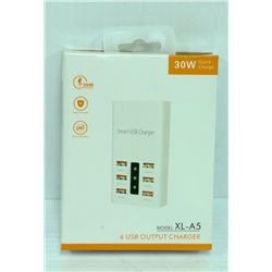 30W QUICK CHARGE 6 USB OUTPUT CHARGER- NEW IN