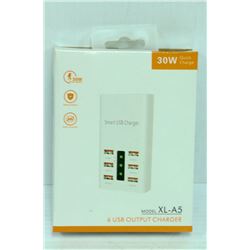 30W QUICK CHARGE 6 USB OUTPUT CHARGER- NEW IN