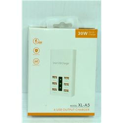 30W QUICK CHARGE 6 USB OUTPUT CHARGER- NEW IN