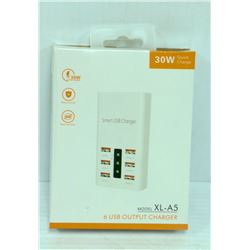 30W QUICK CHARGE 6 USB OUTPUT CHARGER- NEW IN