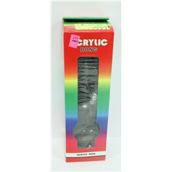 ACRYLIC 12" BONG; BLACK & YELLOW POT LEAF