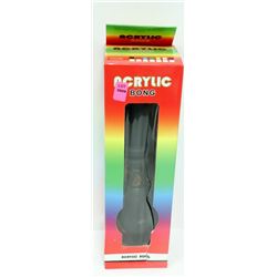 ACRYLIC 12" BONG; BLACK & ORANGE SKULL