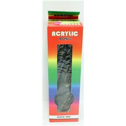 ACRYLIC 12" BONG; BLACK & YELLOW SHROOMZ