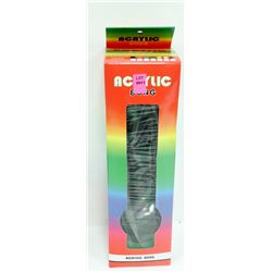 ACRYLIC 12" BONG; BLACK & GREEN POT LEAF