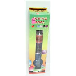 ACRYLIC 12" BONG; RAINBOW STRIPES