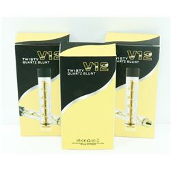 3PK OF V12 TWISTY QUARTZ BLUNTS; ASSORTED COLORS