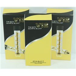 3PK OF V12 TWISTY QUARTZ BLUNTS; ASSORTED COLORS
