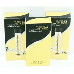 3PK OF V12 TWISTY QUARTZ BLUNTS; ASSORTED COLORS