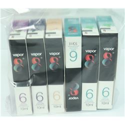 LOT OF 6- 6PK 10ML ASSORTED FLAVORED VAPOR 8