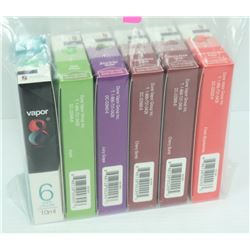 LOT OF 6- 6PK 10ML ASSORTED FLAVORED VAPOR 8
