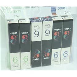 LOT OF 6- 6PK 10ML ASSORTED FLAVORED VAPOR 8