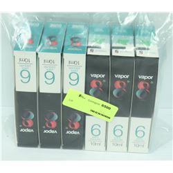 LOT OF 6- 6PK 10ML ASSORTED FLAVORED VAPOR 8