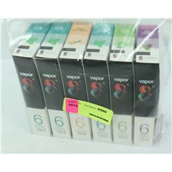 LOT OF 6- 6PK 10ML ASSORTED FLAVORED VAPOR 8