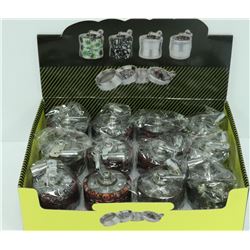 12PK OF ASSORTED 4 LAYERED MEDIUM HERB GRINDERS