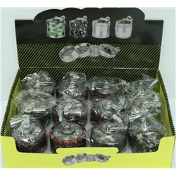 12PK OF ASSORTED 4 LAYERED MEDIUM HERB GRINDERS