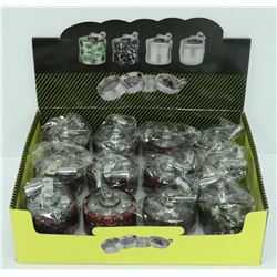 12PK OF ASSORTED 4 LAYERED MEDIUM HERB GRINDERS