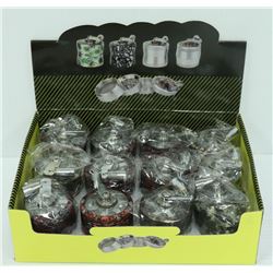 12PK OF ASSORTED 4 LAYERED MEDIUM HERB GRINDERS