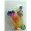 Image 1 : 3PK OF ASSORTED COLORED SILICONE & GLASS PIPES
