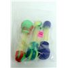 Image 1 : 3PK OF ASSORTED COLORED SILICONE & GLASS PIPES