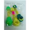 Image 1 : 3PK OF ASSORTED COLORED SILICONE & GLASS PIPES