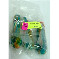 3PK OF ASSORTED COLORED SILLY FACE SILICONE &