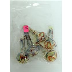 BAG OF 5 ASSORTED GLASS PIPES.