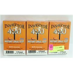 3PK OF INSPECTOR 420 5 PANEL INSTANT DRUG TEST