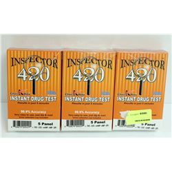 3PK OF INSPECTOR 420 5 PANEL INSTANT DRUG TEST