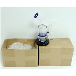 2PK OF SMALL GLASS BONGS; CLEAR/ BLUE