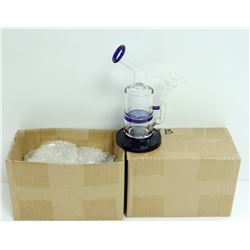 2PK OF SMALL GLASS BONGS; CLEAR/ BLUE