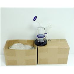 2PK OF SMALL GLASS BONGS; CLEAR/ BLUE